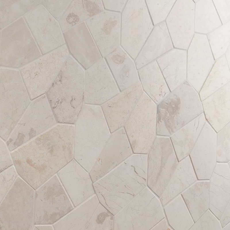 Nature Organica Marble Mosaic Tile, Lovina White