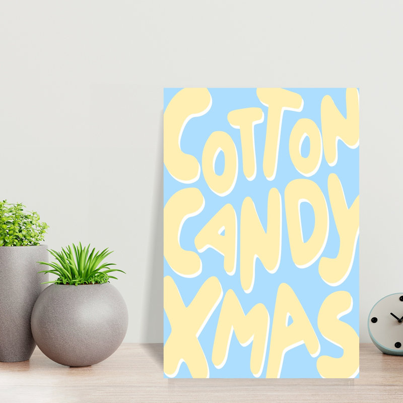 «Cotton Candy Christmas», impression audacieuse et abstraite, H 18 po x l 12 po