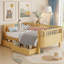 Lit plateforme pour enfants en bois avec rails de sécurité et tiroirs de rangement