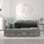 Lit de jour simple avec lit gigogne et tiroirs de rangement, structure de canapé-lit peu encombrante pour chambre ou chambre d'amis, gris-1861575244-1861575246
