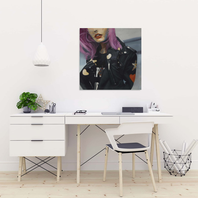 Toile rétro, jeune femme punk
