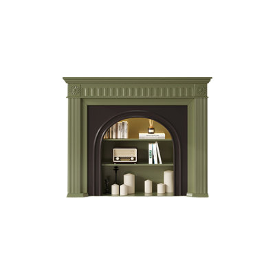 Green Manufactured Wood Electric Fireplace