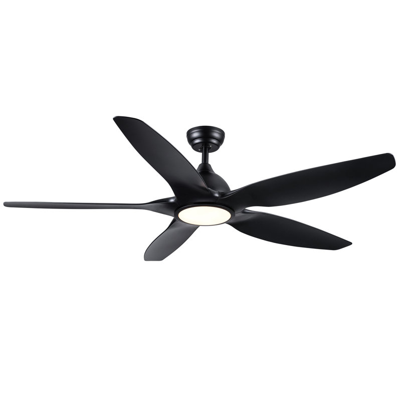 Modern  Intergrated LED Ceiling Fan Lighting With ABS Blade, Black