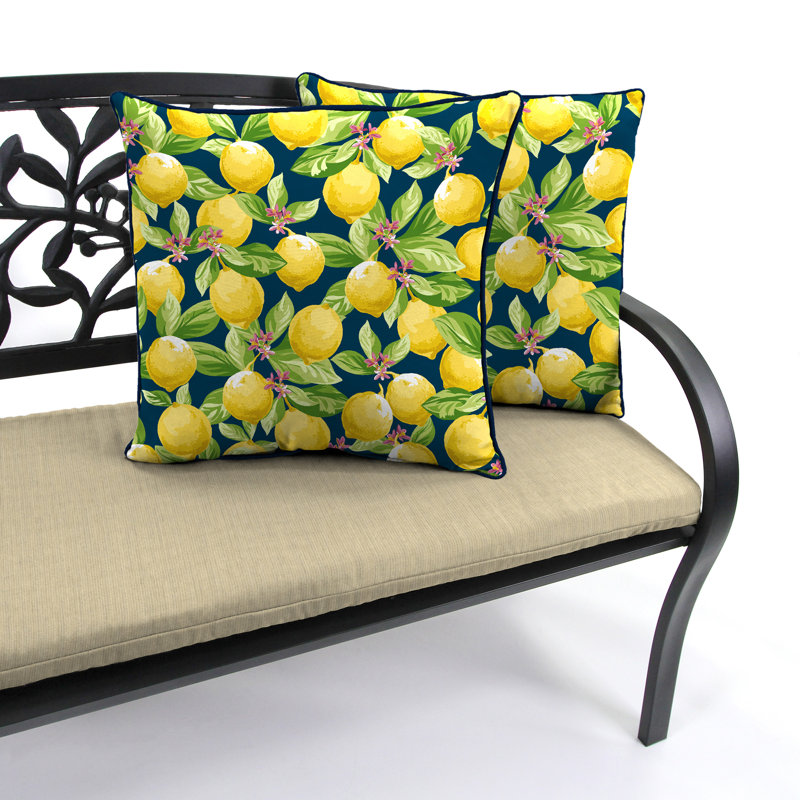 16" x 16" Outdoor Throw Pillow with Welt, Lemons