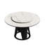 8 tables de salle à manger avec table en marbre de 59 po: pierre frittée, table tournante ronde de 35,4 po, base en métal, 8 chaises en cuir synthétique, magnifique design moderne pour 8 personnes: table en pierre, plateau de table, style