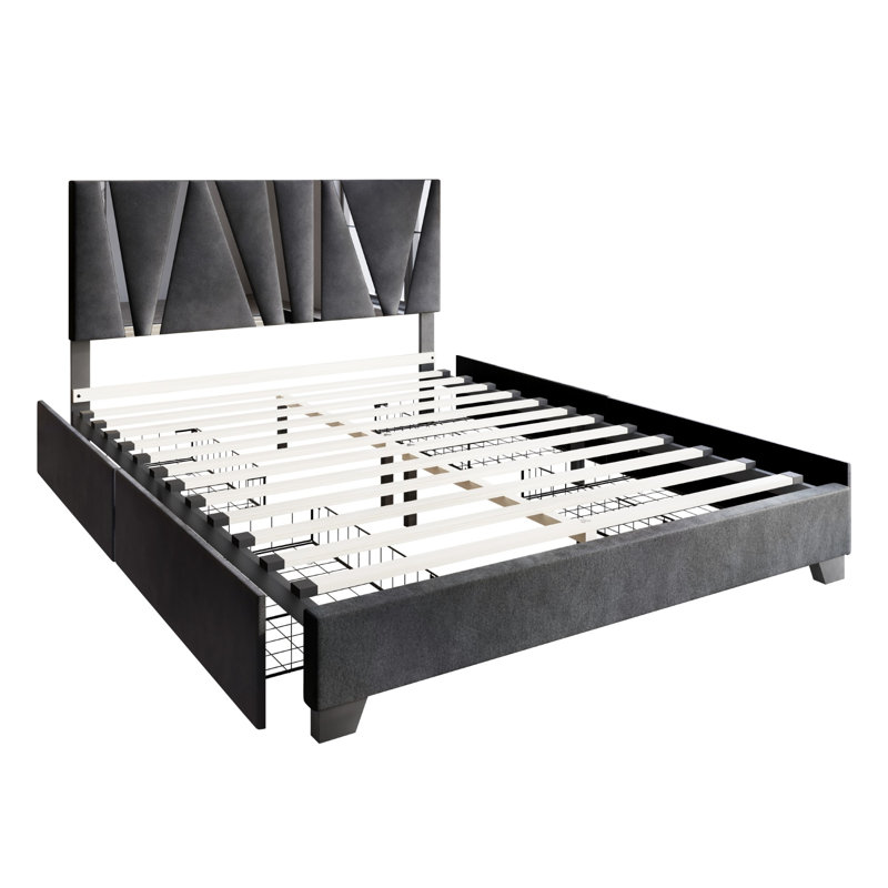 Lit plateforme avec rangement Kelwyn, Grand, Gris foncé
