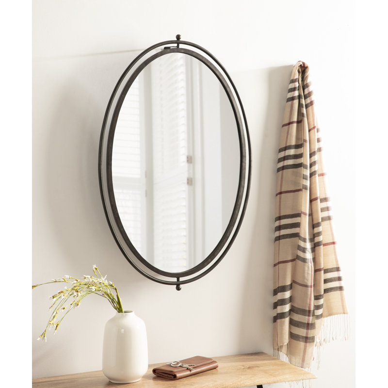 Menderes Metal Flat Mirror, Silver, 34.5" H x 23" W