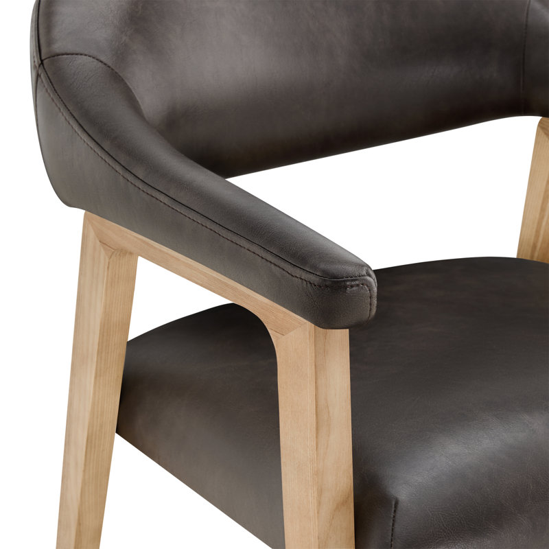 Chaise rembourrée Efren Daina Rosswell, Similicuir bison Copley