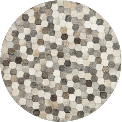  Mosaic Cowhide Leather Rug