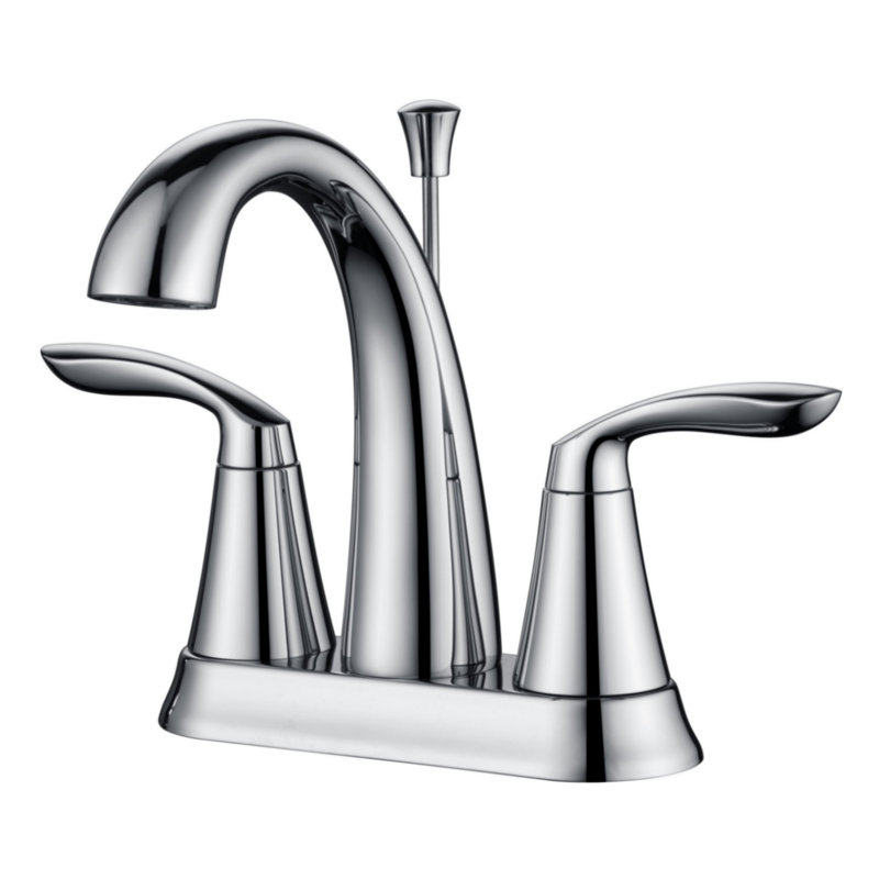 Robinet de lavabo de salle de bain 4 "à ensemble double avec ensemble de drain Stilleto - Chrome poli, Chrome poli