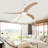 52'' 3 - Blade Wood Ceiling Fans with 3 Color Lights Remote Control and 6 Speed Levels-1199482120-1199482121