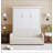 Full Size Murphy Bed Wall Bed With Cushion,White-464615868-464615811