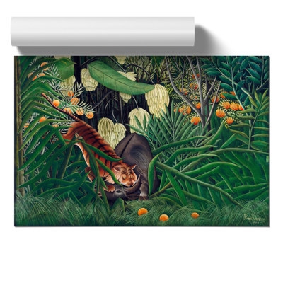 Combat of a Tiger and Buffalo by Henri Rousseau - Frameless Print
