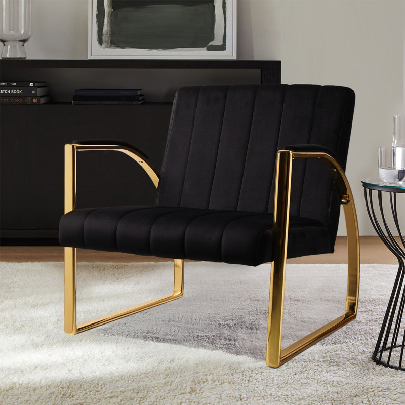 Chaise longue en velours 26 po Jadeline