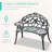 Outsunny 2-Person Cast Aluminum Bench with Floral Accent