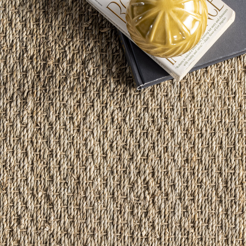 Nasim Flatweave Farmhouse Seagrass Tan Rug, Round 6'