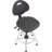 Backed Adjustable Height Ergonomic Industrial Stool with Footring Pedestal Base