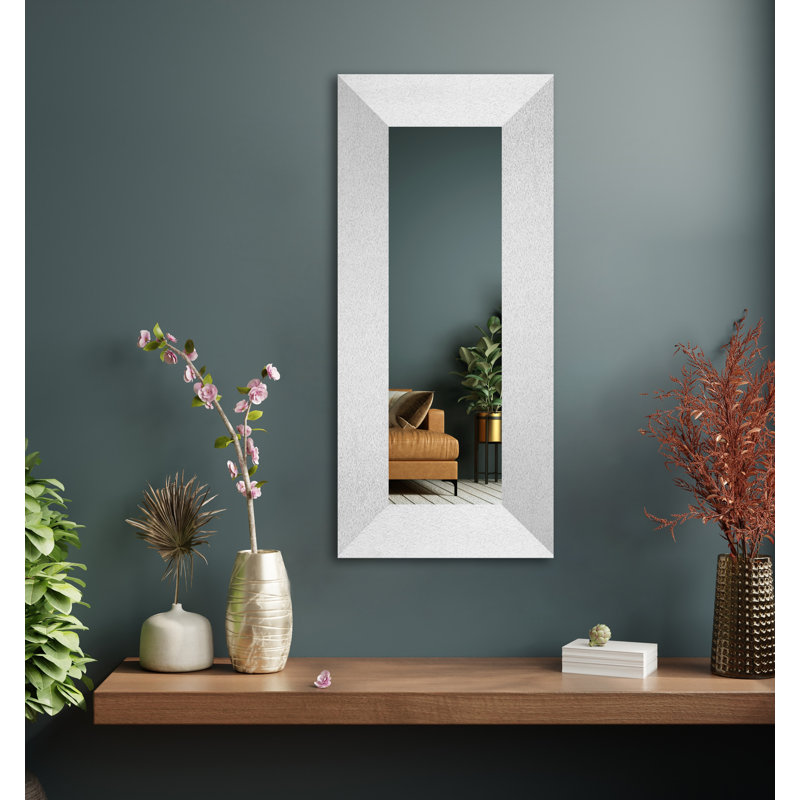 Miroir mural Maci Eileen, Tungstène argent, 18 po x 33 po