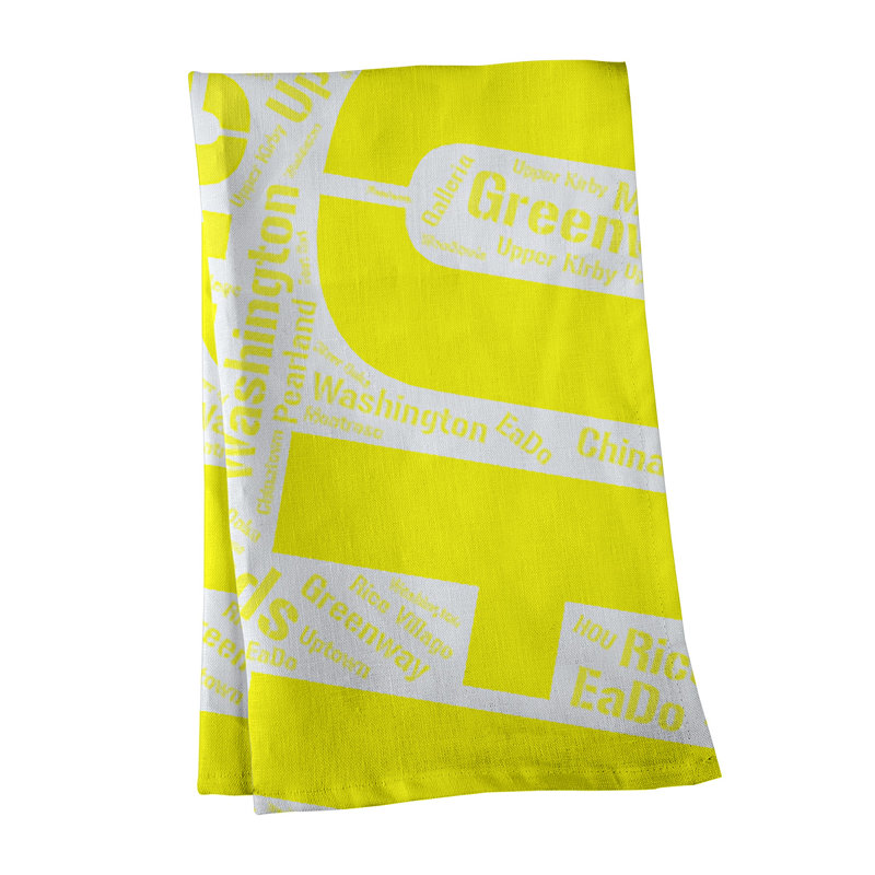 Cotton Tea Towel Kitchen Towel, Black, Houston