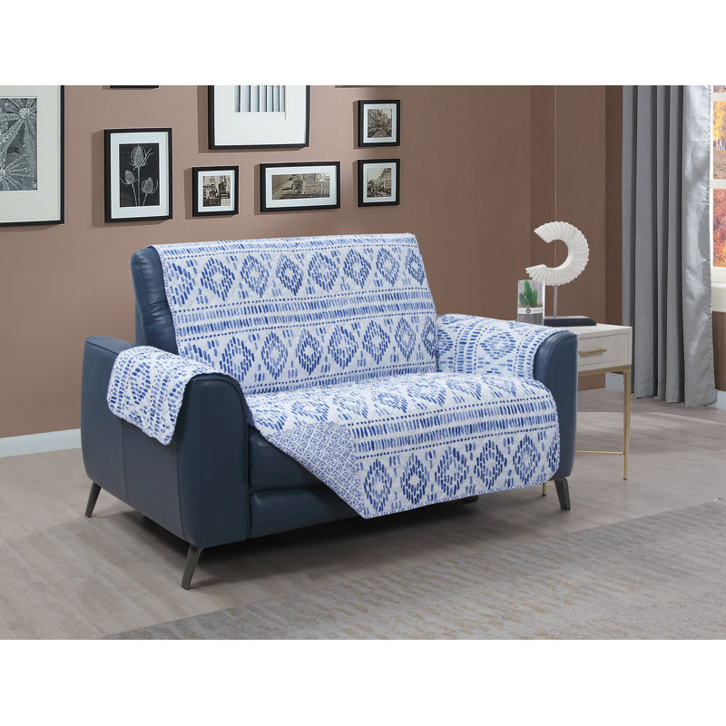 Housse pour causeuse Gibson, Polyester blanc / bleu