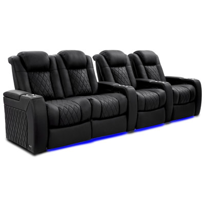 Upholstered Home Theater Seating with Cup Holder
