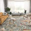 Tapis écume de mer et moka à motif floral Kasturi-1026834793