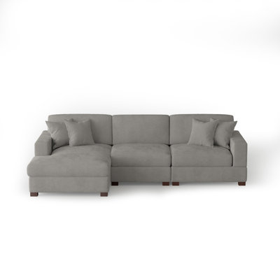 3 - Piece Upholstered Chenille Modular Sectional Sofa