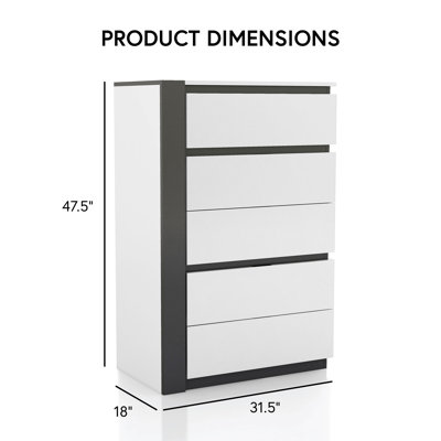 Carilla 31.5" W 5-Drawer Modern Dresser
