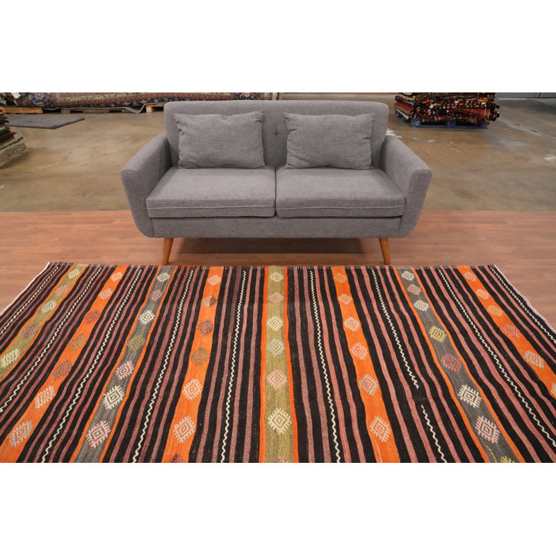 Tapis kilim en laine à teinture végétale 6 x 9