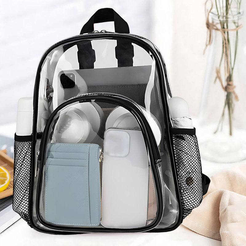Sac à dos Sac à dos transparent Étanche Sac de rangement en PVC Sac à dos de grande capacité