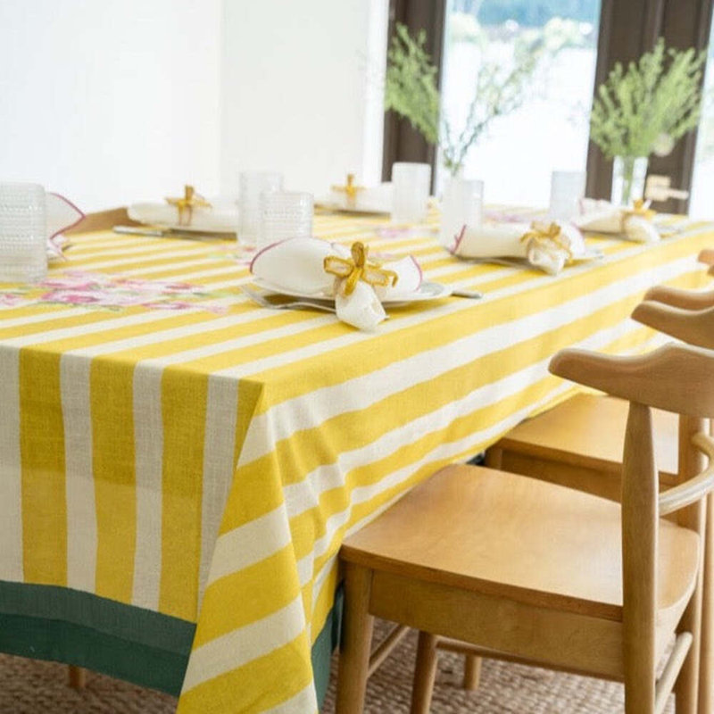 Lily Striped Tablecloth, 90" Rectangle