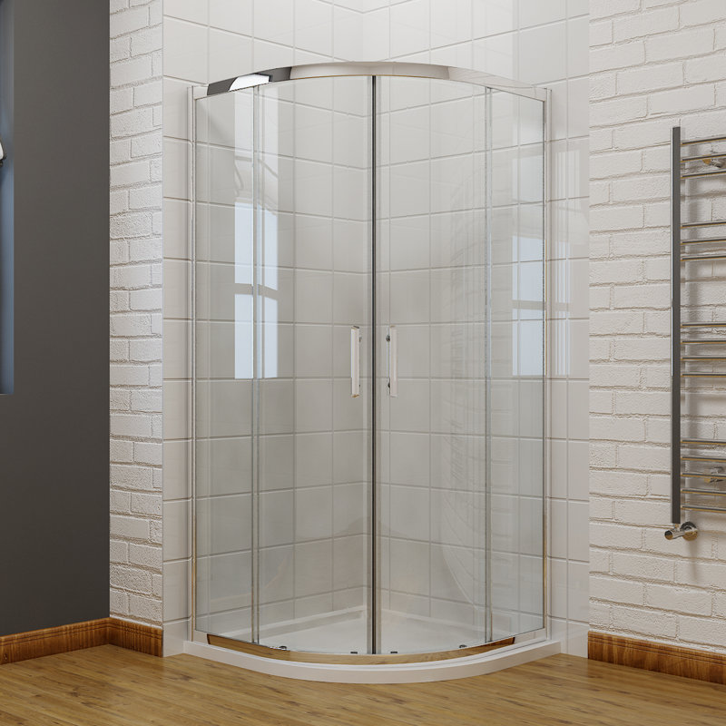 Bautista Glass Quadrant Shower Enclosure with Tray, 1850mm H x 800mm W x 800mm D