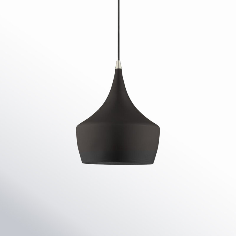 Schultz 1 - Light Single Pendant, Black/ Gold Inside