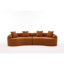 LY-025 Canapé incurvé incurvé orange ambré à compression double, canapé modulaire en chenille 30D pour appartement et salon, L 110 po 800, 60 fermeté avec 4 coussins