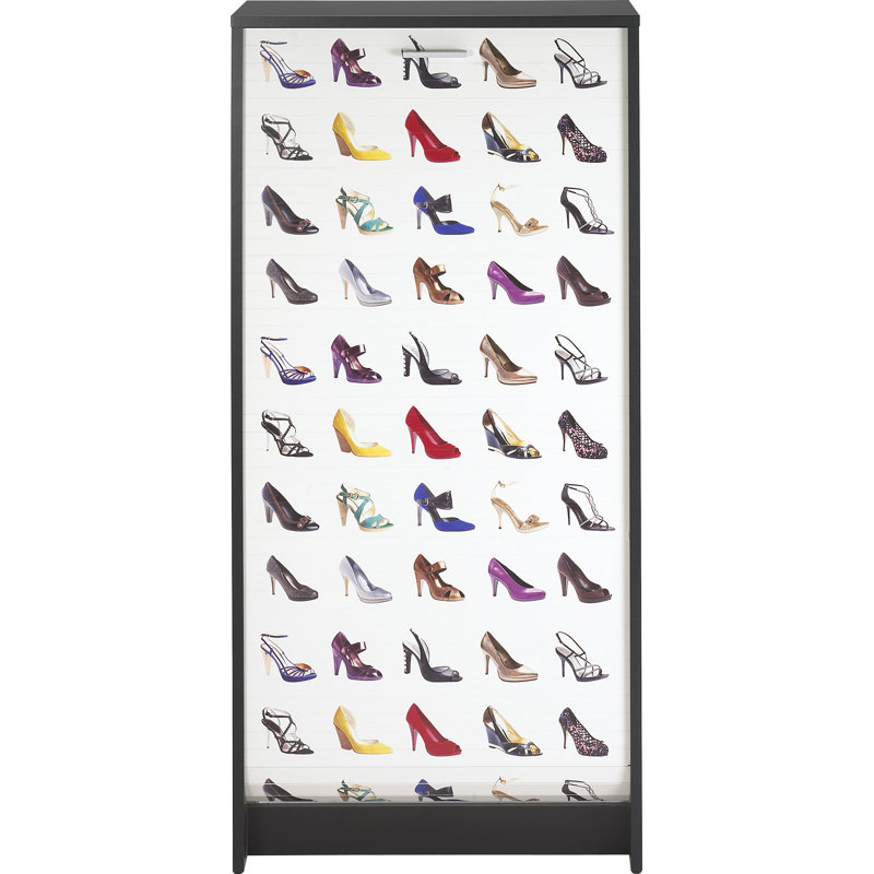 21 Pair Shoe Storage Cabinet, Black