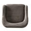 Fauteuil d'appoint Bronte en chenille de style moderne du milieu du siècle, avec accoudoirs encastrés, dossier fixe et pieds en bois d'hévéa et de noyer.-135937413