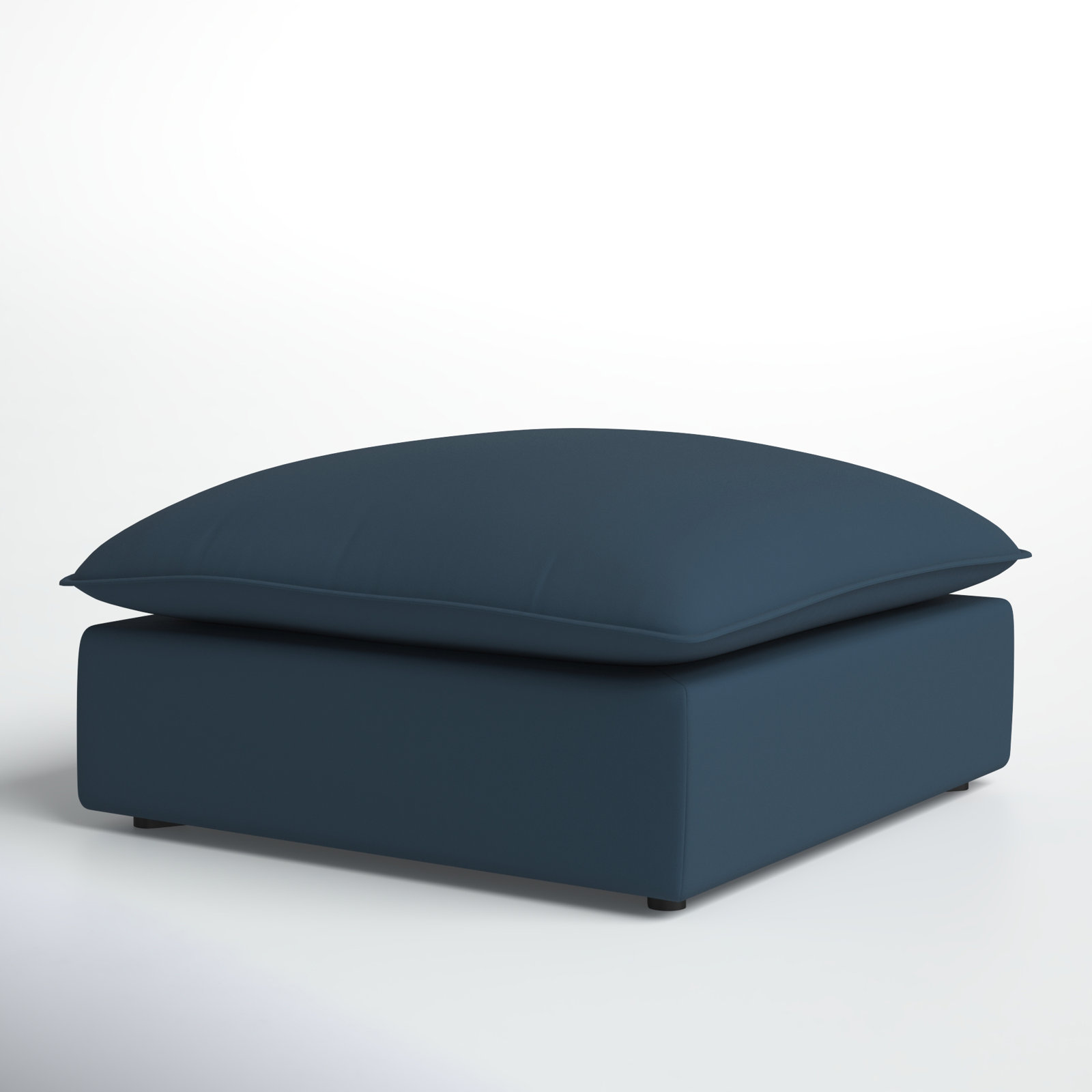 Ellaria 40" Ottoman, Navy Blue Velvet