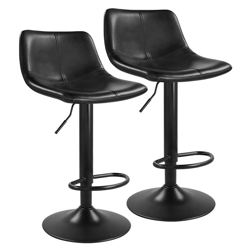Nissa Swivel Upholstered Adjustable Height Counter Stool with Metal Frame
