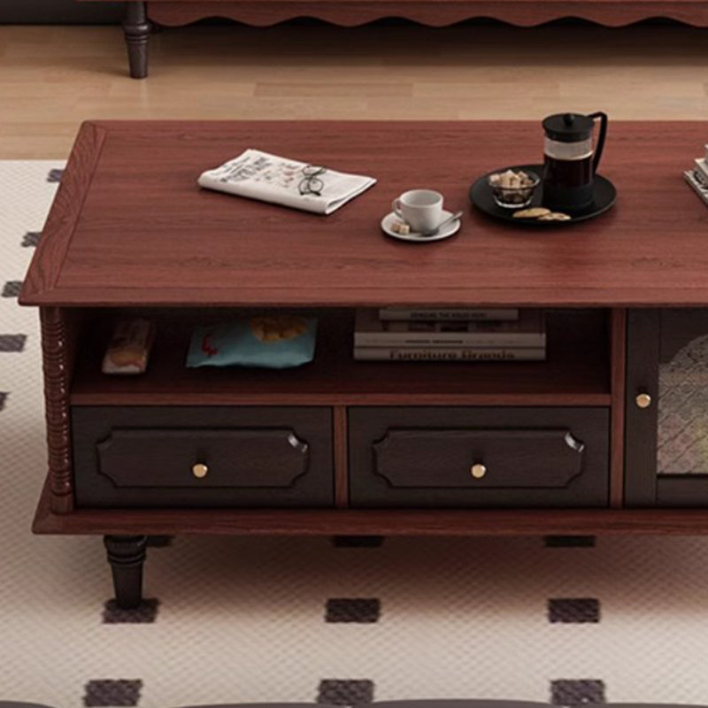 Retro design solid wood coffee table