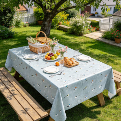 Wipe Clean Birds Design Square Tablecloth - Waterproof PVC Table Cover