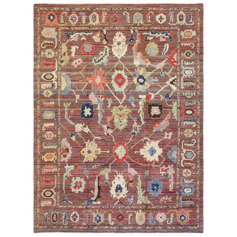 Tapis unique rectangulaire de 10 pi 5 po x 13 pi 7 po Oushak Rugs