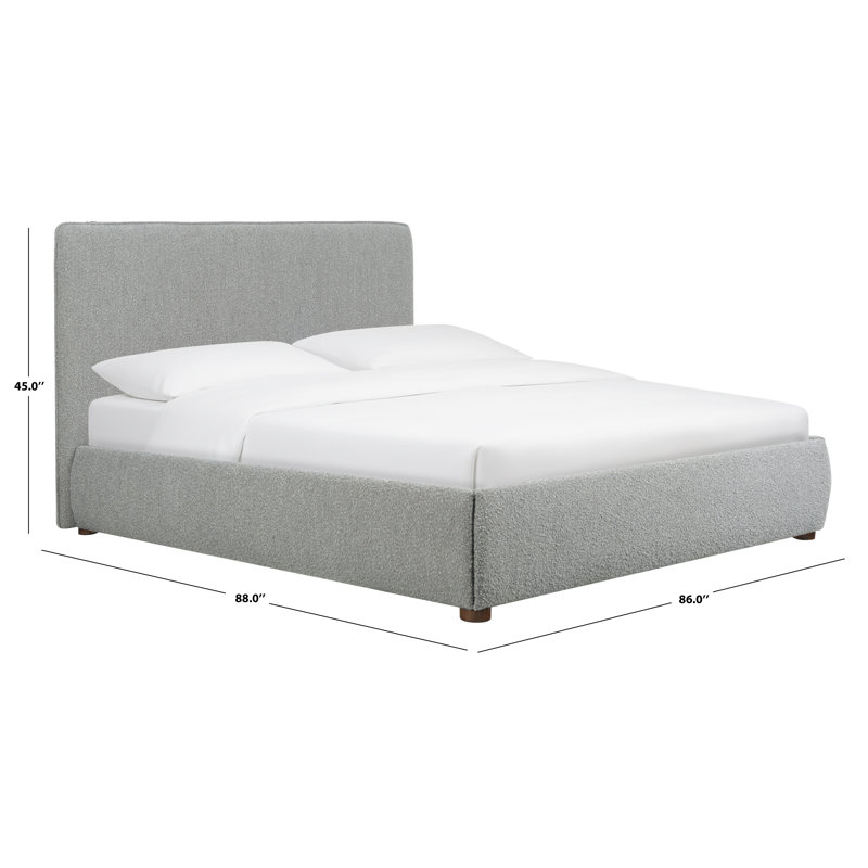 Callahan Upholstered Bed, Light Gray Boucle, King