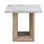 Table de bout moderne en marbre brun avec base noire et détails contemporains