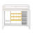 Solid Wood Modern Loft Bed Frame With Ladder, Shelves, Wardrobe-659920722-659920732