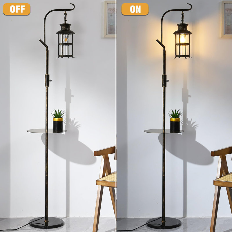 Rustic Farmhouse Floor Lamp, Bronze
