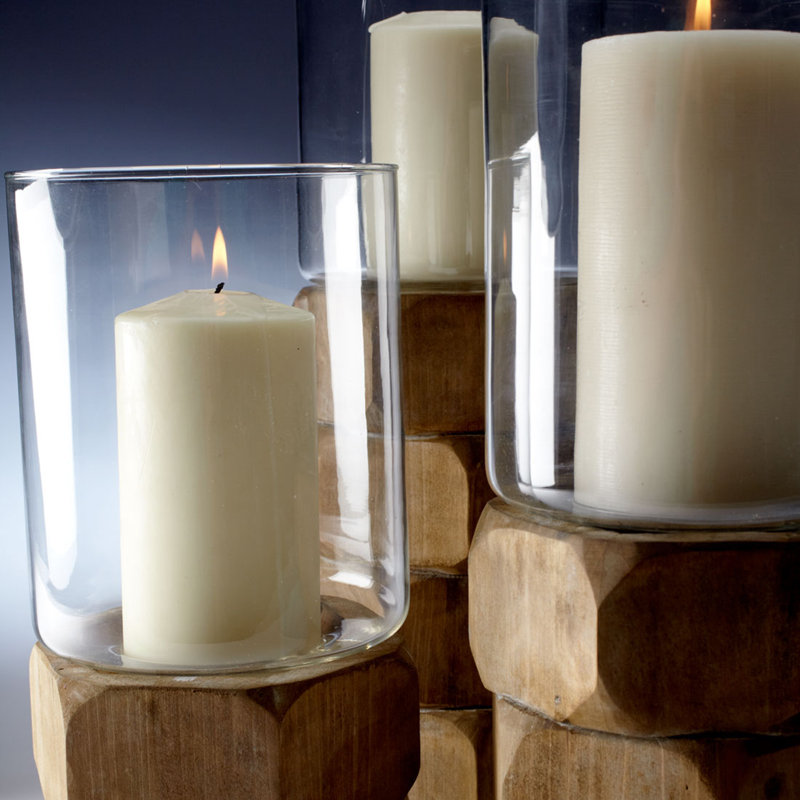 Hex Nut Hurricane Candle Holder, 16.25" H x 5.5" W x 5.5" D