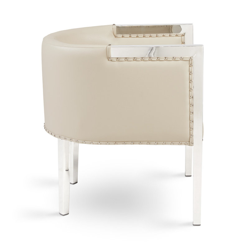 Fauteuil demi-tonneau de 25,2 po de largeur, Simili cuir, Brun