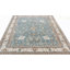 Tapis en laine noué à la main Oushak - Tapis transitionnel bleu et crème - Tapis traditionnel tissé à la main de qualité supérieure-636410025