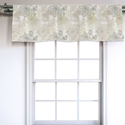 Sateen Floral Ruffled Window Valance