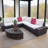 6 Pieces Patio Sofa Seating Group with Cushions
